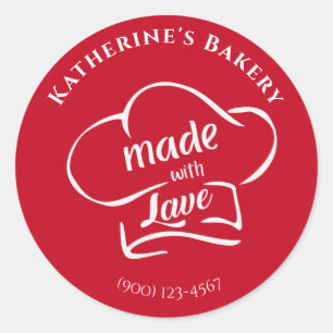 Adesivo Red White Chef Hade with Love Sticker