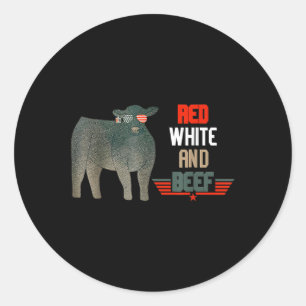 Adesivo Red White E Beef Vintage Bandeira Dos Eua 4 De Jul