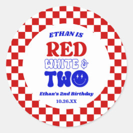 Adesivo Red White e Blue 4º do Partido do segundo aniversá