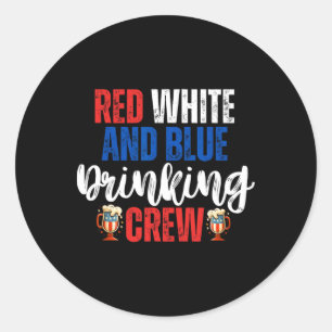 Adesivo Red White E Blue Bebendo Crew Party Beer Americano