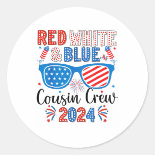 Adesivo Red White E Blue Cousin Crew 2024 4th Of Julian Am