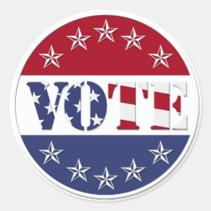 Adesivo Red White e Blue VOT com Sinalizador e estrelas do