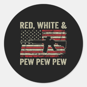 Adesivo Red White E Pew - Patriotic Pro Gun Ar15 Usa 4th
