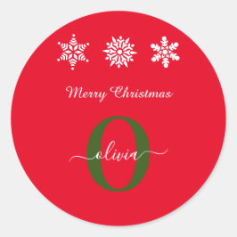 Adesivo Red White Green Monograma Script Feliz Natal