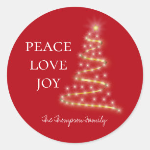 Adesivo Red White Peace Love Joy Holiday