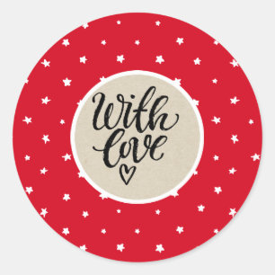 Adesivo Red White Stars Whimtic Rustic Kraft Com Amor