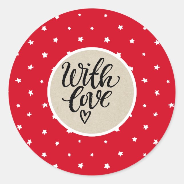 Adesivo Red White Stars Whimtic Rustic Kraft Com Amor (Frente)