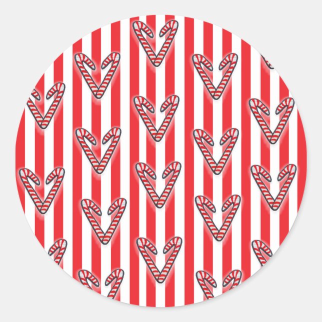 Adesivo Red White Stripes Lollipops Corações (Frente)