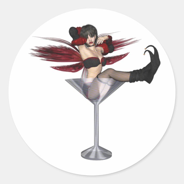 Adesivo Red Wing Fairy Girl In Martini Glass (Frente)