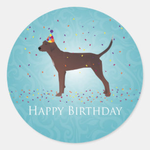 Adesivo Redbone Coonhound Happy Birthday Design