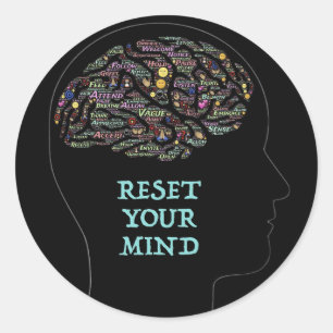 Adesivo Redefina a sua mente, Design de Arte do Word Inspi