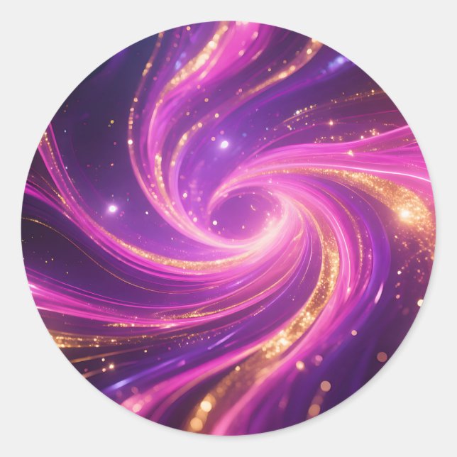 Adesivo Redemoinho de Energia Abstrata Roxo Rosa (Frente)