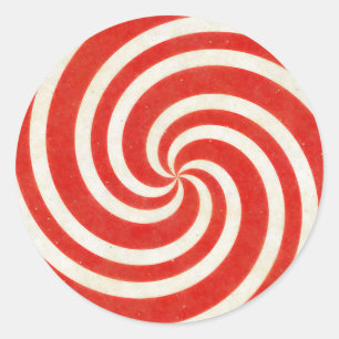 Adesivo Redemoinho tonto vermelho e branco dos doces