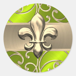 Adesivo Redemoinhos de filigrama de lima e ouro Flor de Li