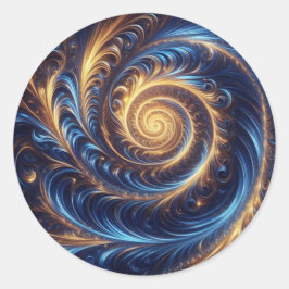 Adesivo Redemoinhos Modernos Abstratos Espaciais Azul Real