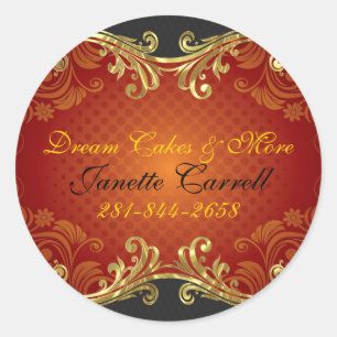 Adesivo Redemoinhos vermelhos pretos e do ouro