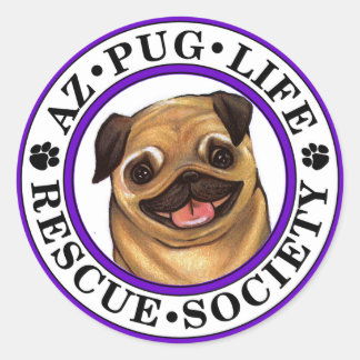 Adesivo redondo AZ Pug Life