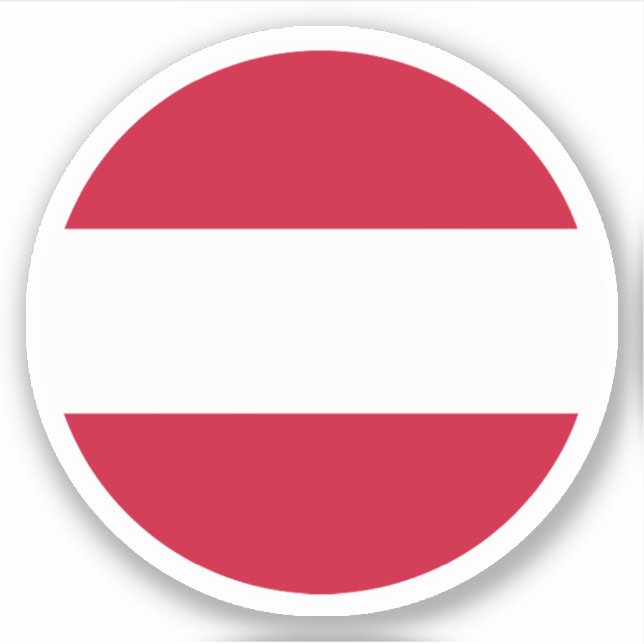 Adesivo Redondo Bandeira da Áustria (Frente)