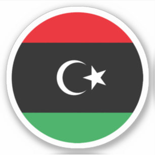 Adesivo Redondo Bandeira da Líbia
