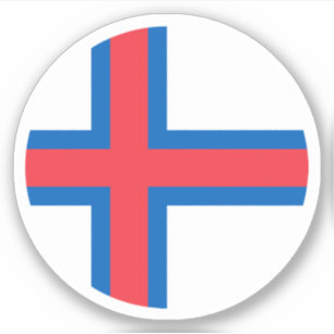 Adesivo Redondo Bandeira das Ilhas Faroé