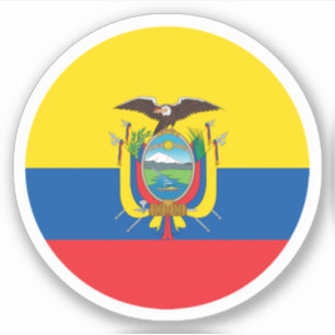 Adesivo Redondo Bandeira do Equador