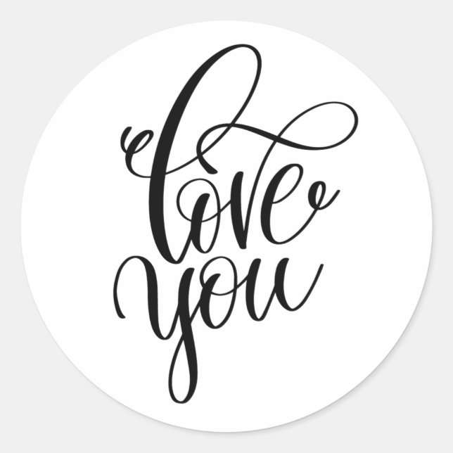 Adesivo Redondo Clássico Amor Você (Frente)