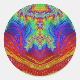 Adesivo redondo clássico azul vermelho púrpura ver