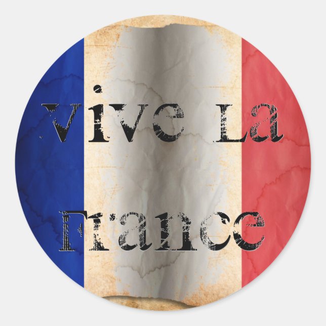 Adesivo Redondo Clássico Bandeira da França (Frente)