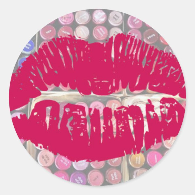 Adesivo redondo clássico, brilhante (Frente)