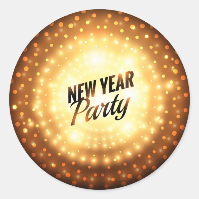 Adesivo redondo clássico, brilhante, grande, de 3  (Frente)