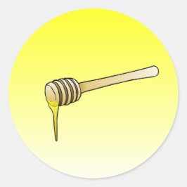 Adesivo redondo clássico com díper de mel