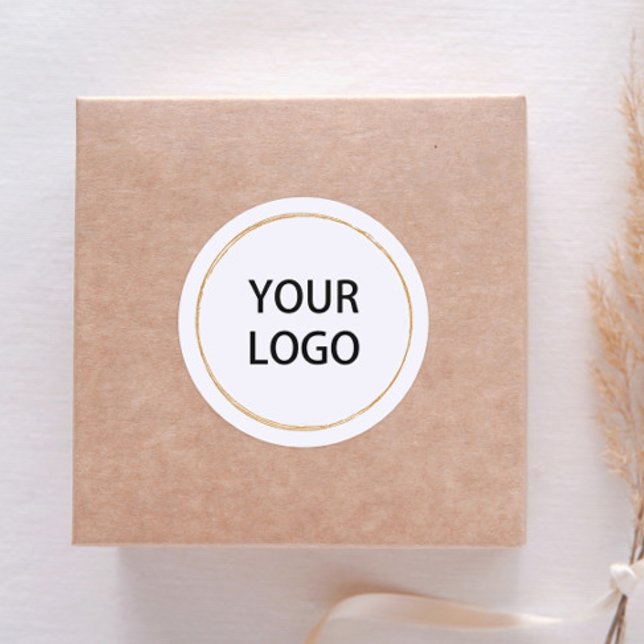 Adesivo redondo clássico com logotipo circular min (Criador carregado)