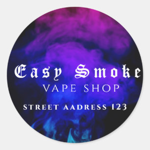 Adesivo Redondo Clássico da Loja de Vape Fumaça Co