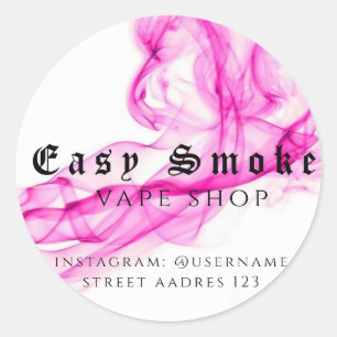 Adesivo Redondo Clássico da Loja de Vape Fumaça Co