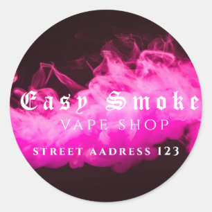 Adesivo Redondo Clássico da Loja de Vape Fumaça Co