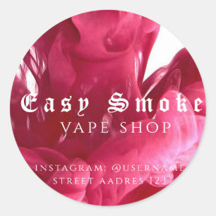 Adesivo Redondo Clássico da Loja de Vape Fumaça Co