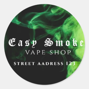 Adesivo Redondo Clássico da Loja de Vape Fumaça Co