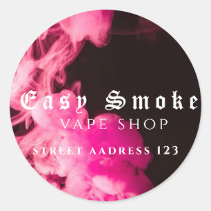 Adesivo Redondo Clássico da Loja de Vape Fumaça Co