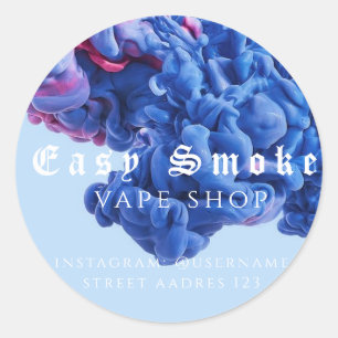 Adesivo Redondo Clássico da Loja de Vape Fumaça Co