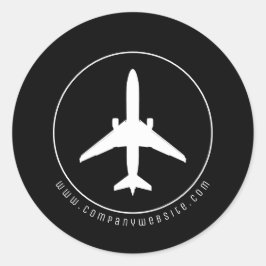 Adesivo redondo clássico de aeronave branca modern