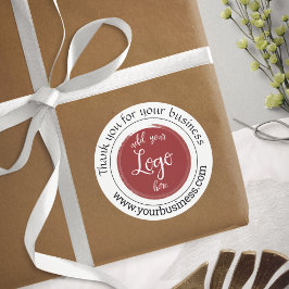 Adesivo Redondo Clássico de Agradecimento com Logo