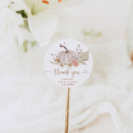 Adesivo redondo clássico de agradecimento de abóbo