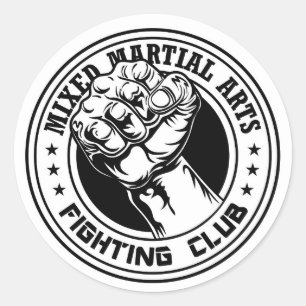 Adesivo Redondo Clássico de Artes Marciais Mistas