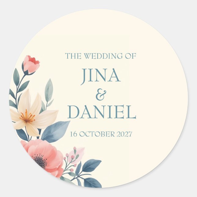 Adesivo redondo clássico de Blushing (Frente)