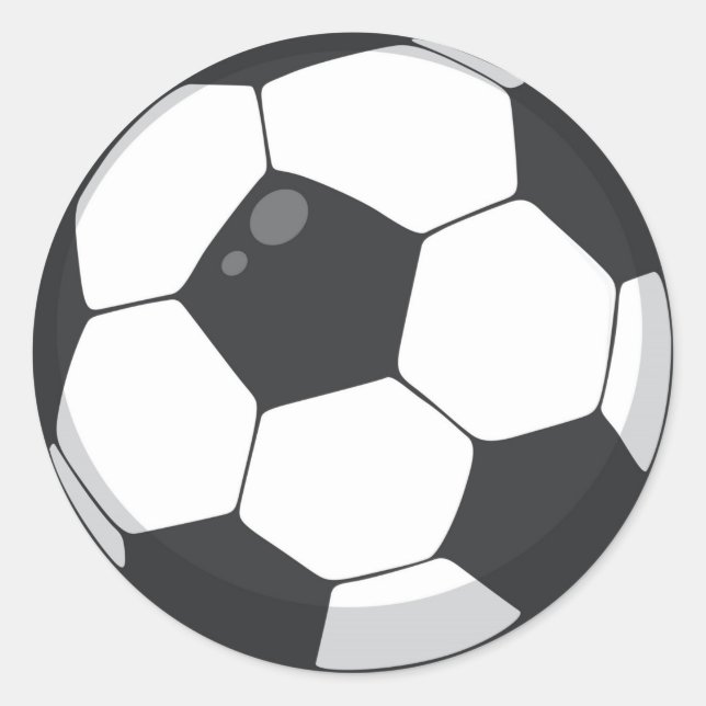 Adesivo Redondo Clássico de Bola de Futebol (Frente)