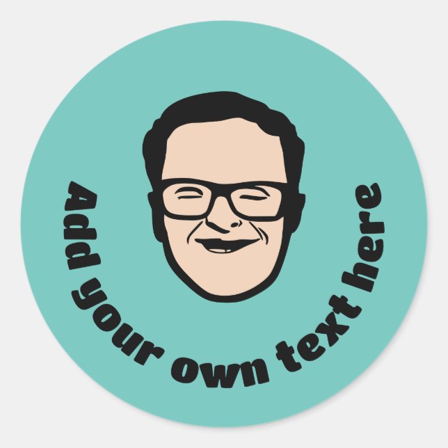 Adesivo redondo clássico de caracteres genéricos (Frente)