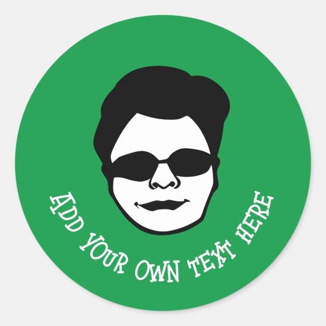 Adesivo redondo clássico de caracteres genéricos (Frente)