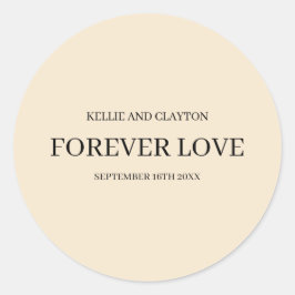 Adesivo Redondo Clássico de Casamento Simples Cham