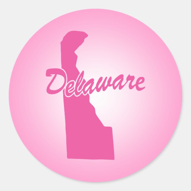 Adesivo redondo clássico de Delaware de estado ros (Frente)