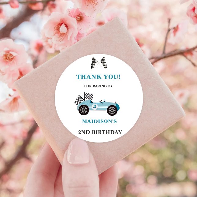 Adesivo redondo clássico de Festa de aniversário d (Criador carregado)